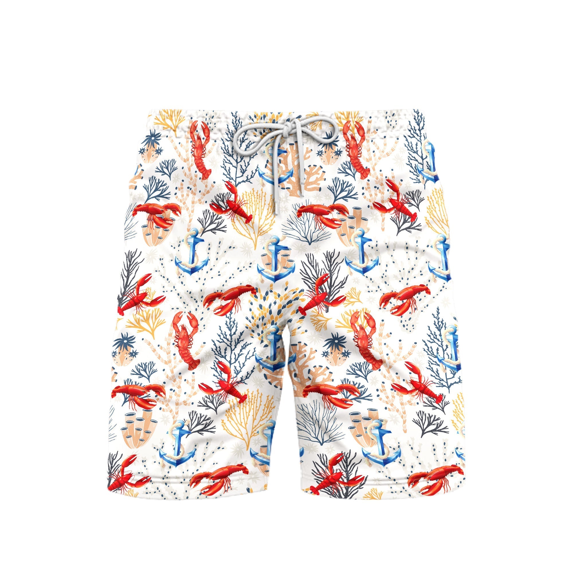 Lobster Anchor Seaweed Beach Shorts For Men