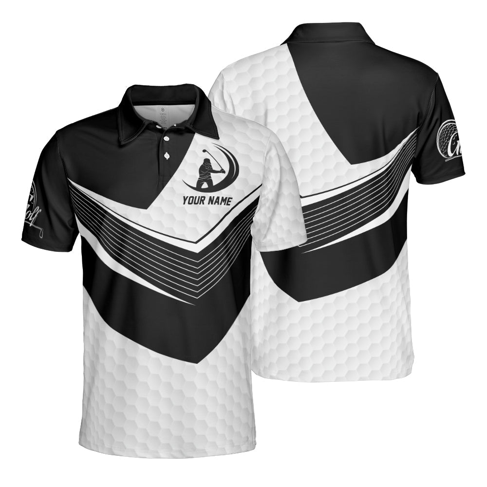 Personalized Men's Golf Shirts, Swing Golfer Polo - Golf Club 3D T-Shirt Short Sleeve