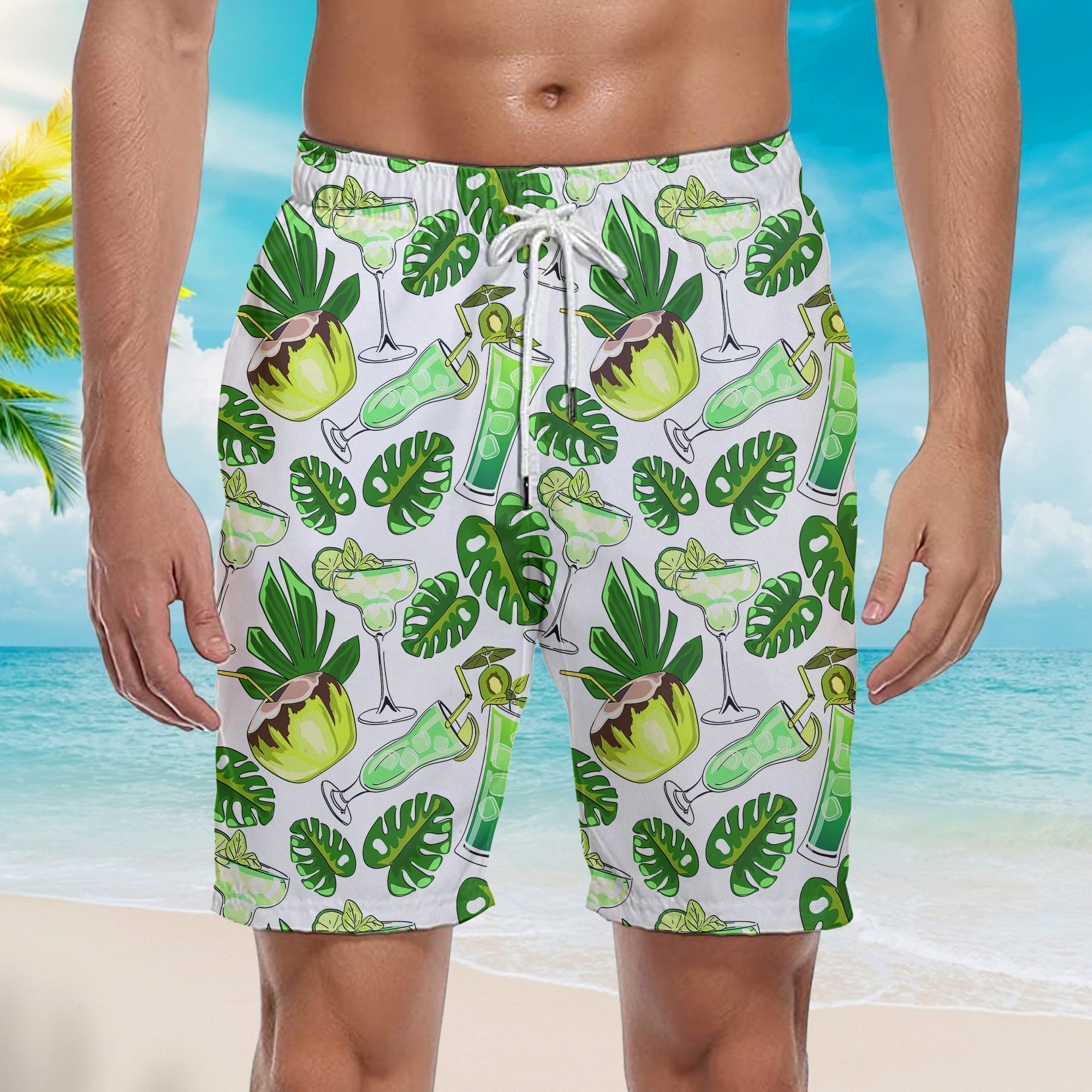 Fresh Cocktails Tropical Beach Shorts For Men