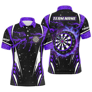 Custom Lightning Glitter Darts Team Jersey Polo Quarter-Zip Shirts, Customized Name Team Name Darts Team Jerseys Uniform