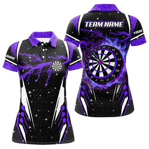 Custom Lightning Glitter Darts Team Jersey Polo Quarter-Zip Shirts, Customized Name Team Name Darts Team Jerseys Uniform