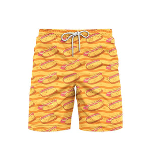 Hot Dogs Seamless Art Beach Shorts For Men