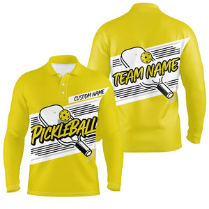 Personalized Men'S Pickleball Polo Shirts, Pickleball Tournament Shirts For Team | Yellow IPHW6706
