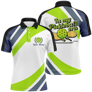 Custom Pickleball Polo Shirts For Men, Pickleball Men Attire Sayings "In My Pickleball Era" IPHW6730