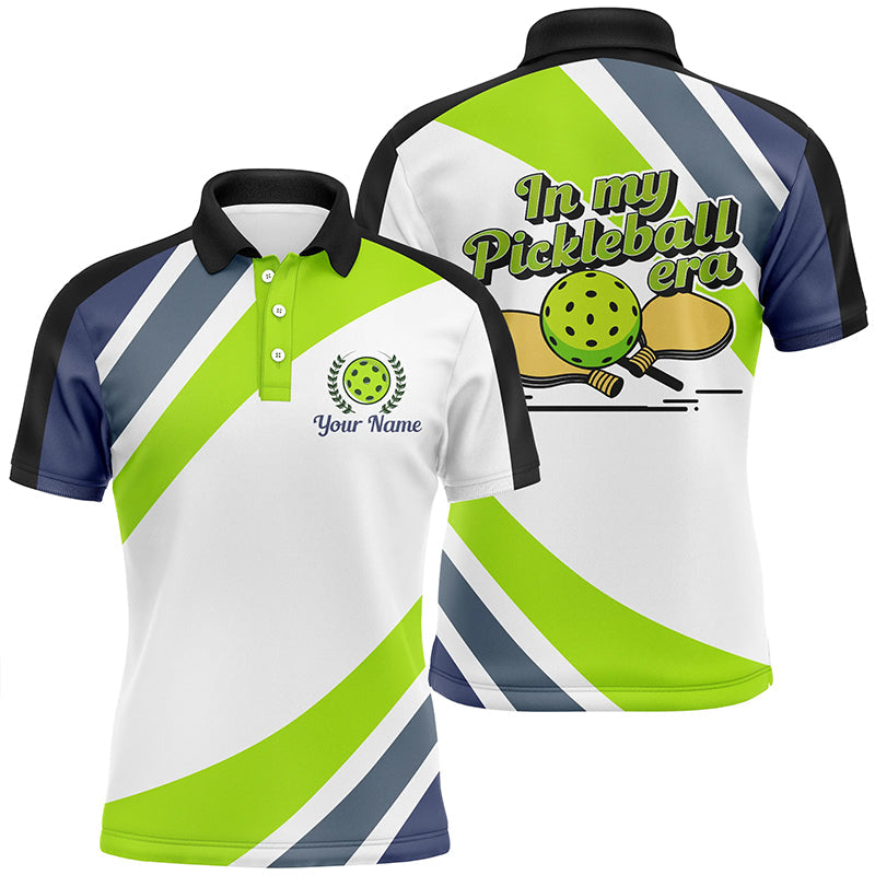 Custom Pickleball Polo Shirts For Men, Pickleball Men Attire Sayings "In My Pickleball Era" IPHW6730