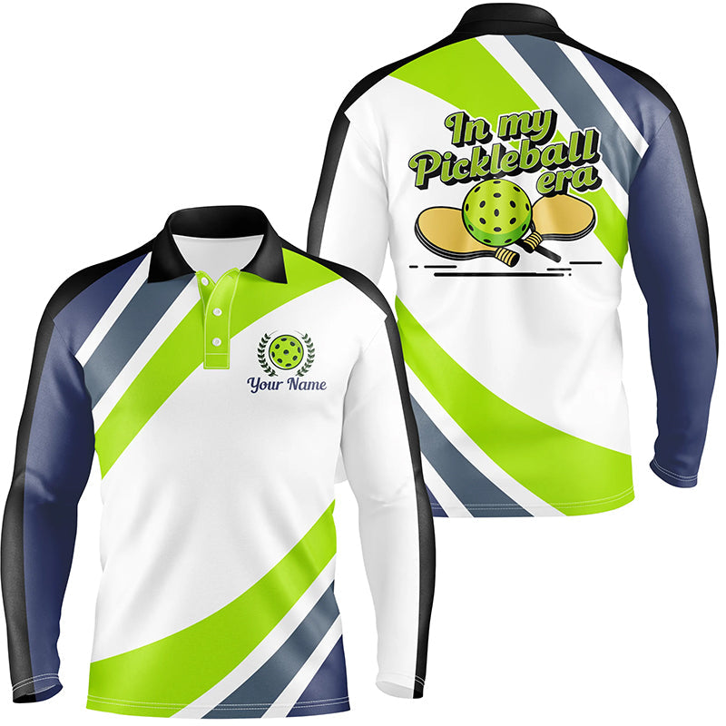 Custom Pickleball Polo Shirts For Men, Pickleball Men Attire Sayings "In My Pickleball Era" IPHW6730