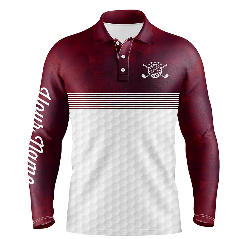 Men's Red & White Custom Name Golf Polo Shirt N6450