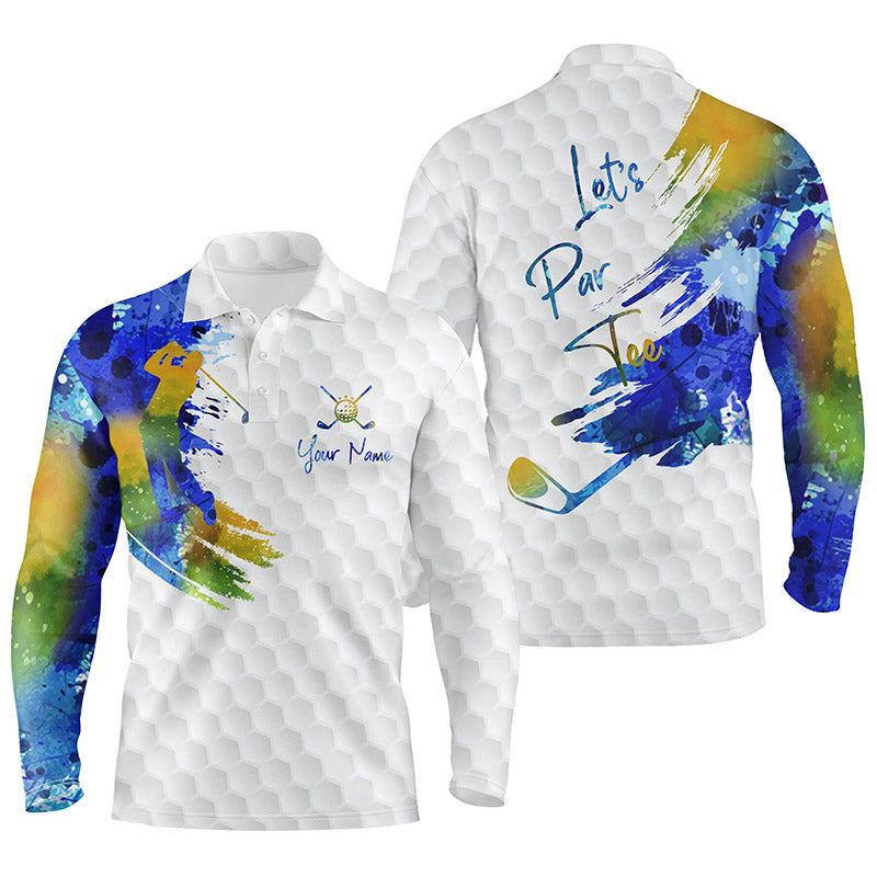 Colorful Watercolor Men's Golf Polo L0135