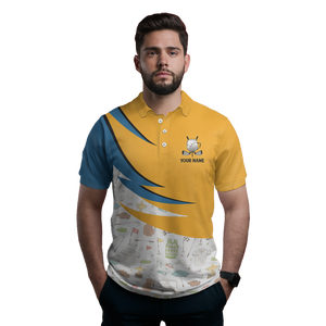 Golf & Beer That's Why I'm Here Men's Polo Shirt with Golf Icons - Cool Golf Apparel for Men L0471