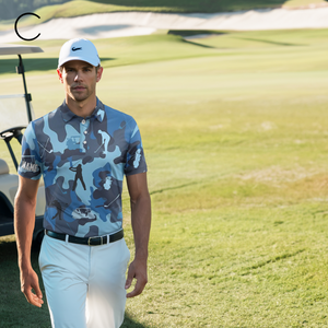 Men's Personalized Blue Camo Golf Polo Shirt N4637