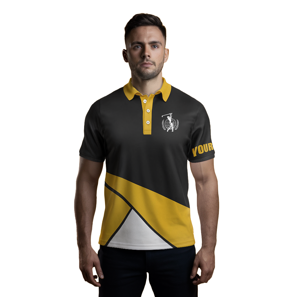 Men's Custom Golf Polo Shirt - Weekend Forecast: Golf with a Chance of Beer - Team Black Golf Shirt N5359