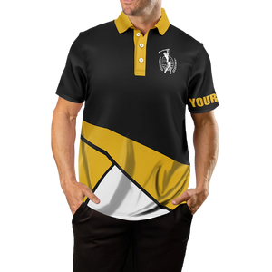 Men's Custom Golf Polo Shirt - Weekend Forecast: Golf with a Chance of Beer - Team Black Golf Shirt N5359