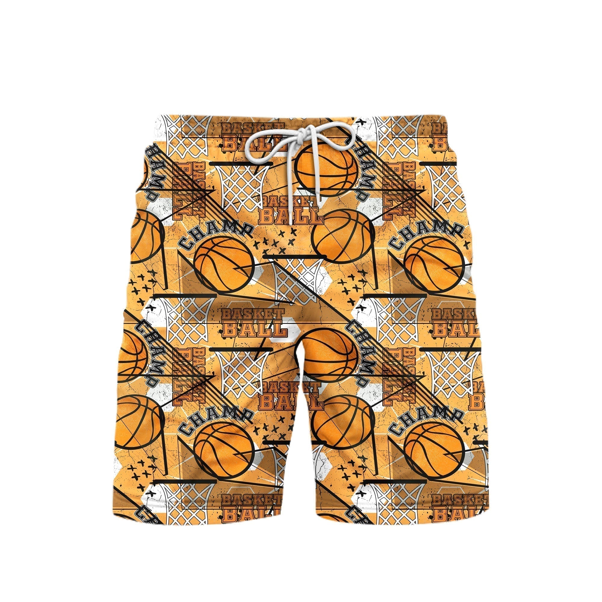 Orange Basketball Champion Beach Shorts For Men