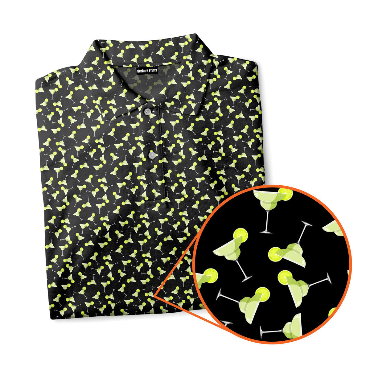 19th Hole Margarita Cocktail Slice Lime - Funny Golf Polo