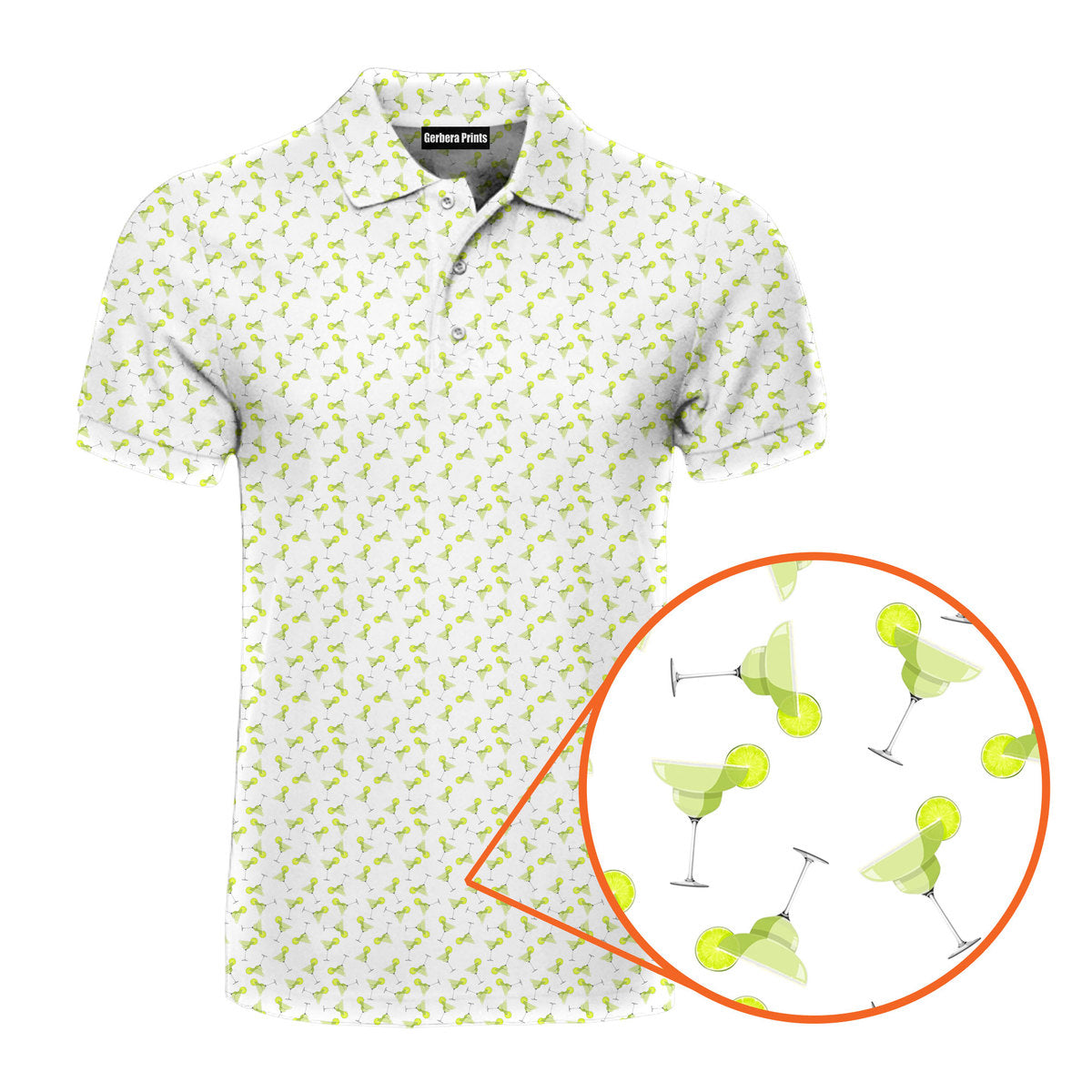 19th Hole Margarita Cocktail Slice Lime - Funny Golf Polo