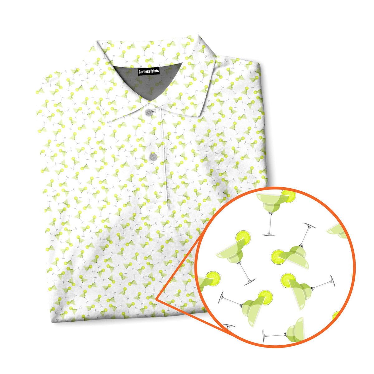 19th Hole Margarita Cocktail Slice Lime - Funny Golf Polo