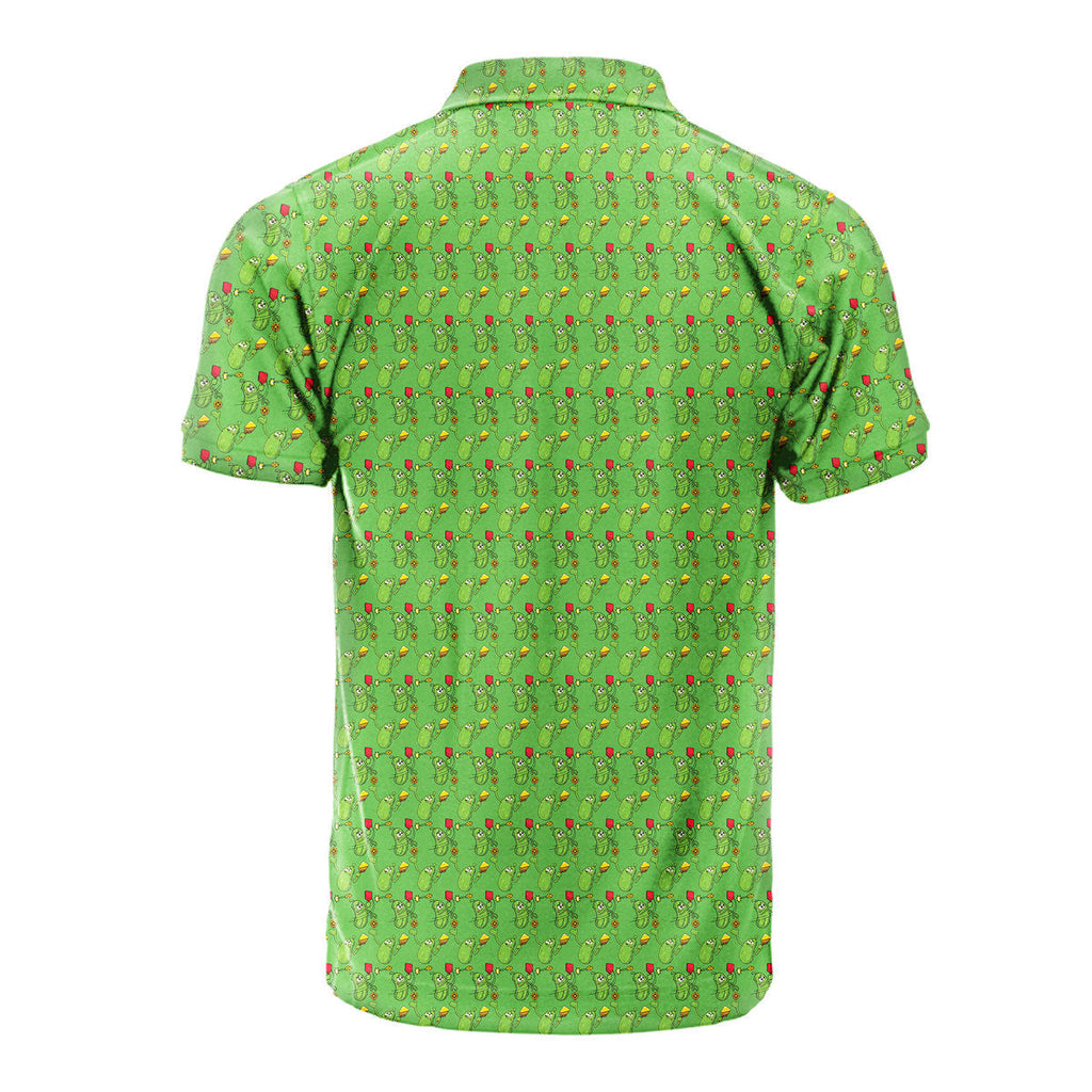 Picklesgreen Pickleball Big Dill Polo Shirt For Men
