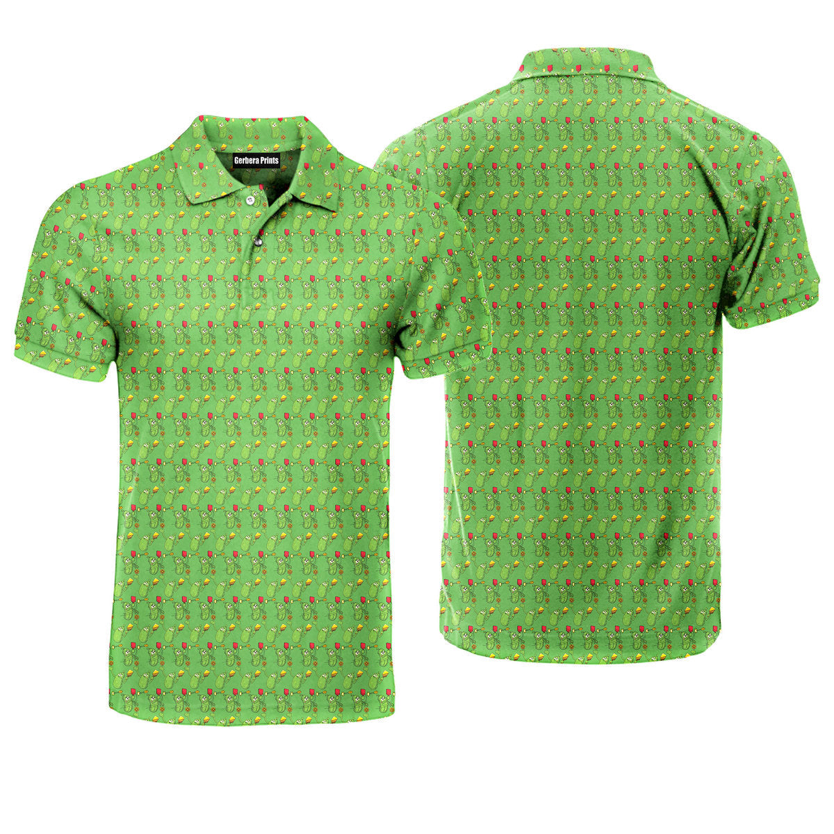 Picklesgreen Pickleball Big Dill Polo Shirt For Men