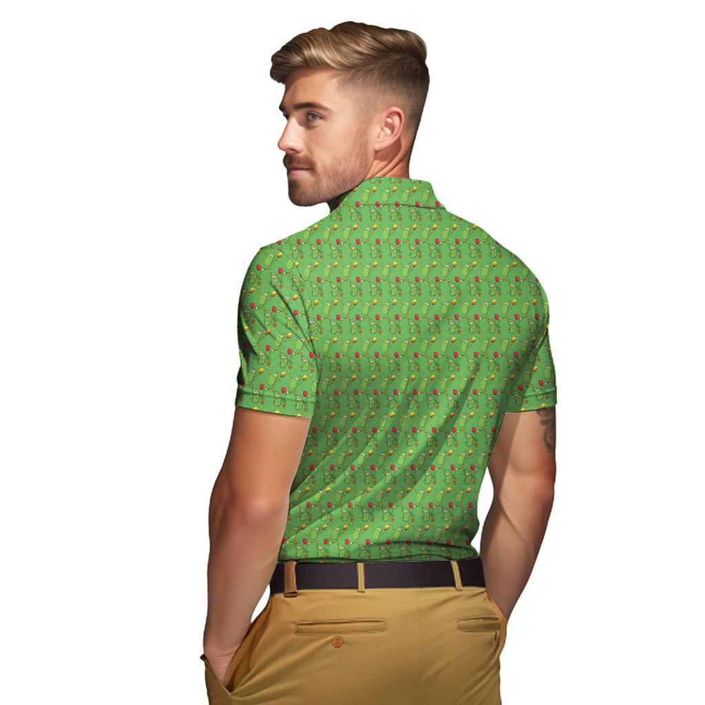 Picklesgreen Pickleball Big Dill Polo Shirt For Men