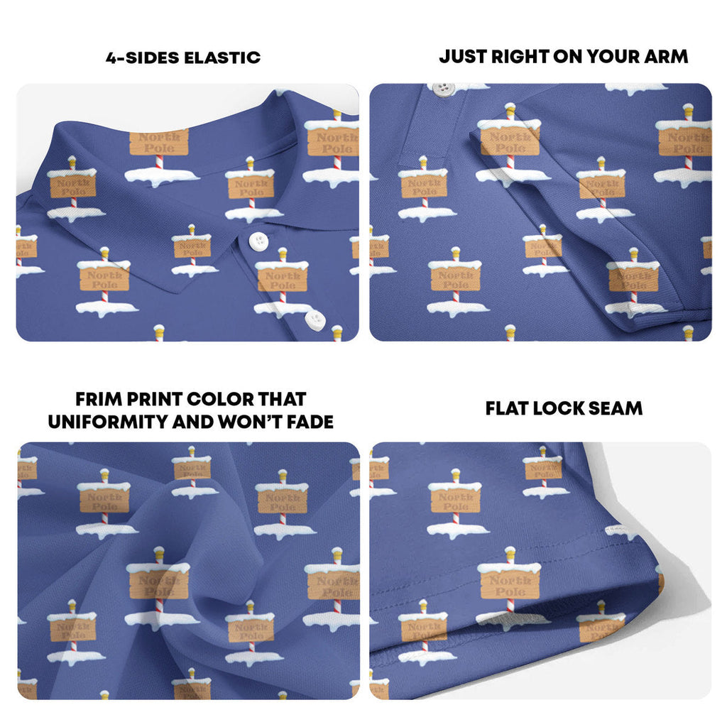 Blue North Pole Christmas - Golf Polo Shirt 