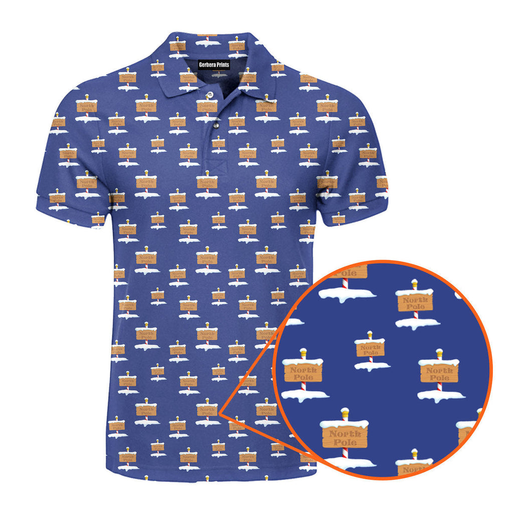 Blue North Pole Christmas - Golf Polo Shirt 
