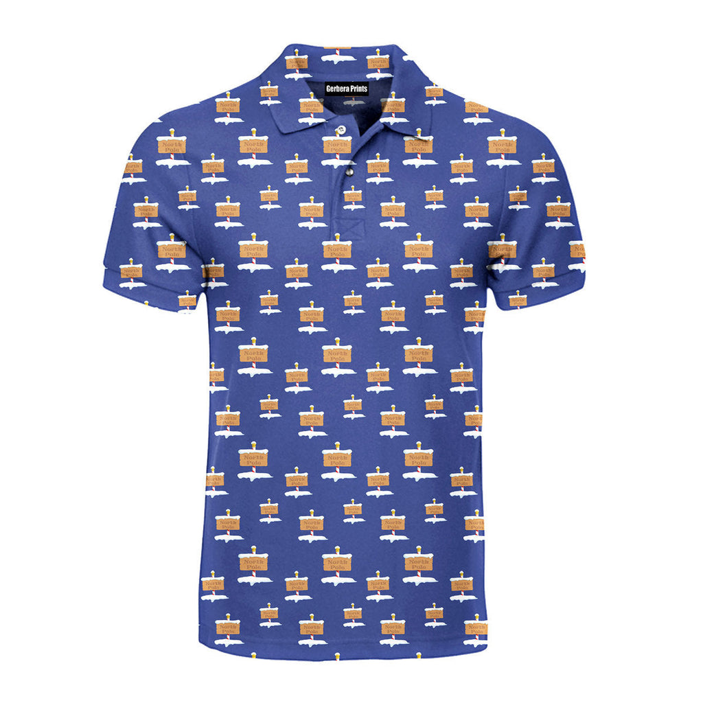 Blue North Pole Christmas - Golf Polo Shirt 