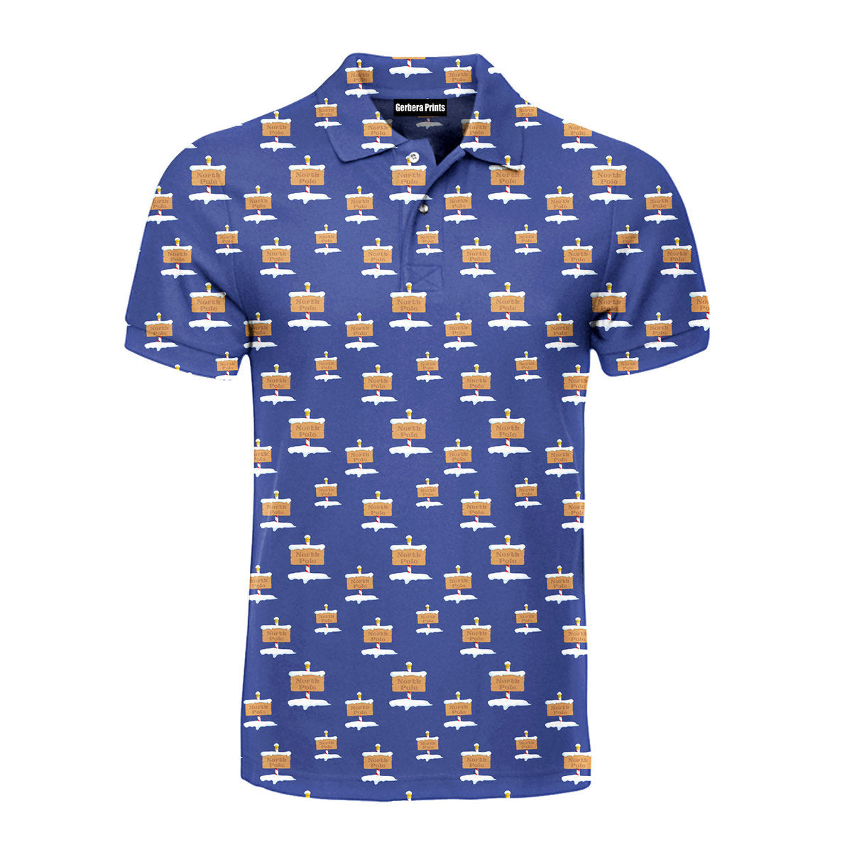 Blue North Pole Christmas - Golf Polo Shirt 