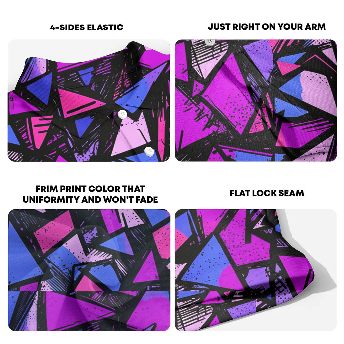 Abstract Pattern Geometric Shapes - Golf Polo Shirt