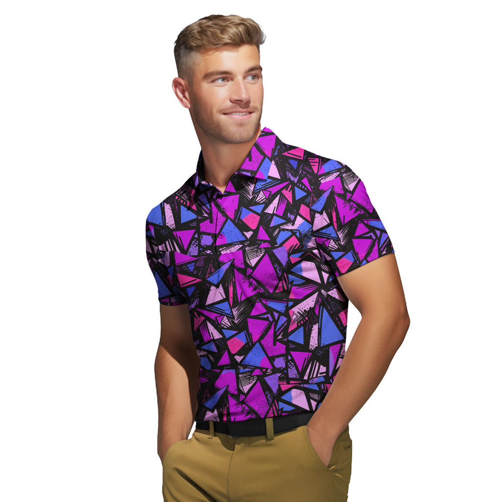 Abstract Pattern Geometric Shapes - Golf Polo Shirt