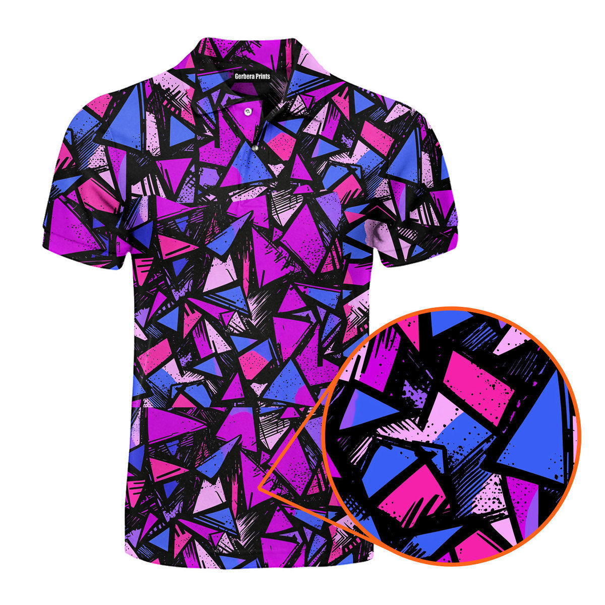 Abstract Pattern Geometric Shapes - Golf Polo Shirt
