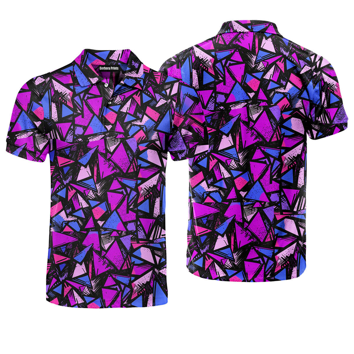 Abstract Pattern Geometric Shapes - Golf Polo Shirt