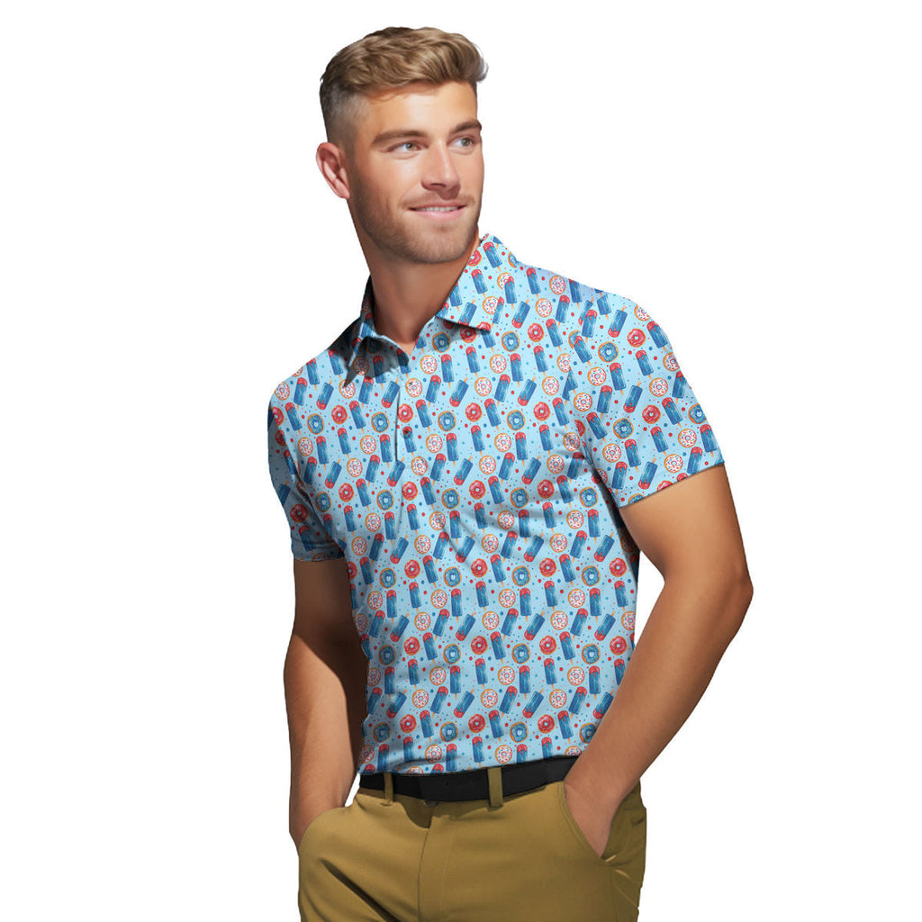 Patriotic Rocket Ice-Pop - Golf Polo Shirt