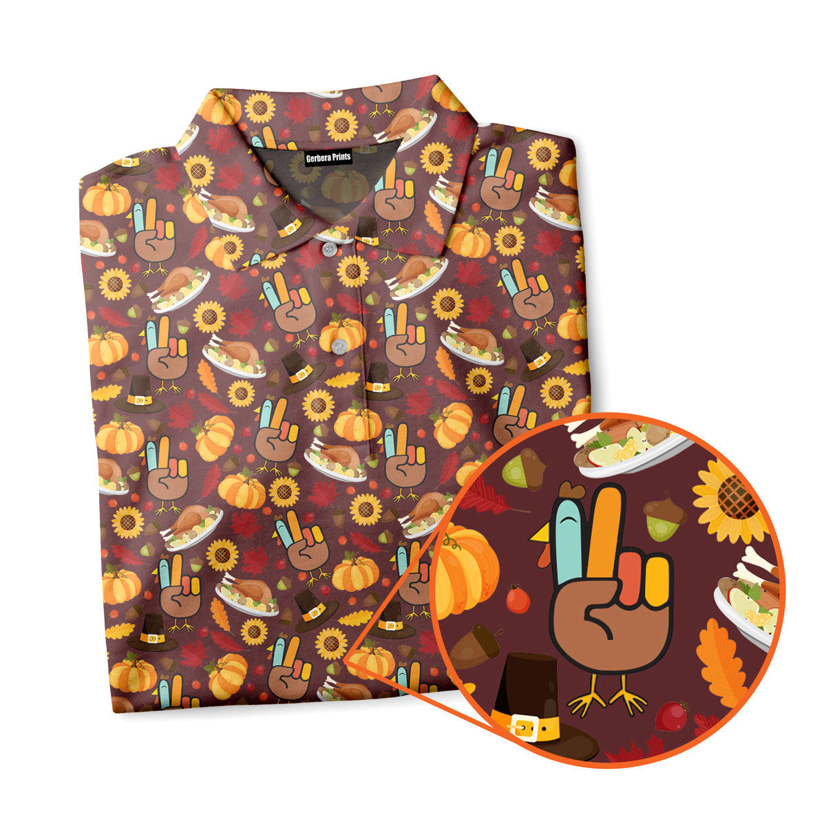 Thanksgiving Peace Turkey Funny - Golf Polo Shirt