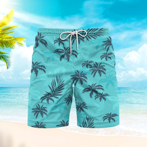 Palm Trees Tropical Beach Blue Aloha Beach Shorts For Men Beach Shorts For Men