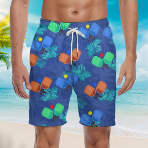 Pickleball Tropical Beach Shorts For Men