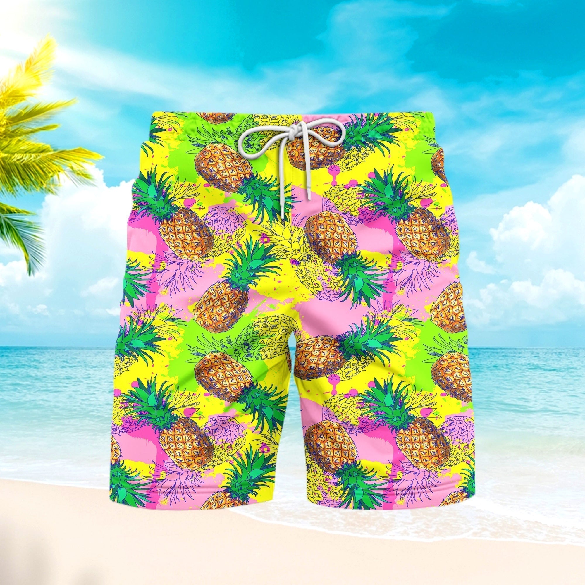 Pineapple Colorful Beach Shorts For Men