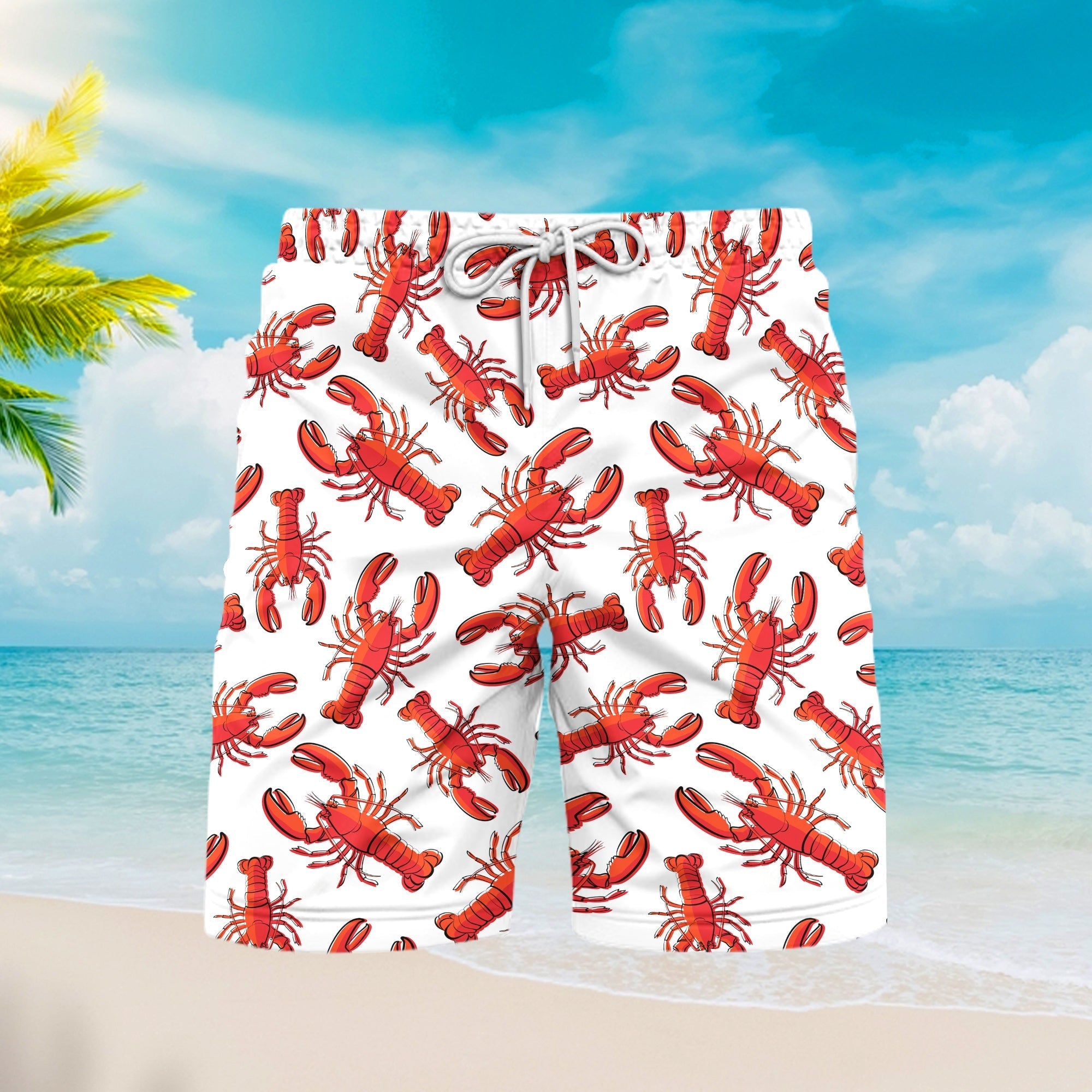 Life Is Better With Red Lobster Seafood Beach Shorts For Men