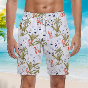 Tropical Lobster Aloha Beach Shorts For Men