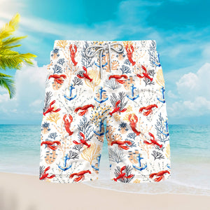 Lobster Anchor Seaweed Beach Shorts For Men