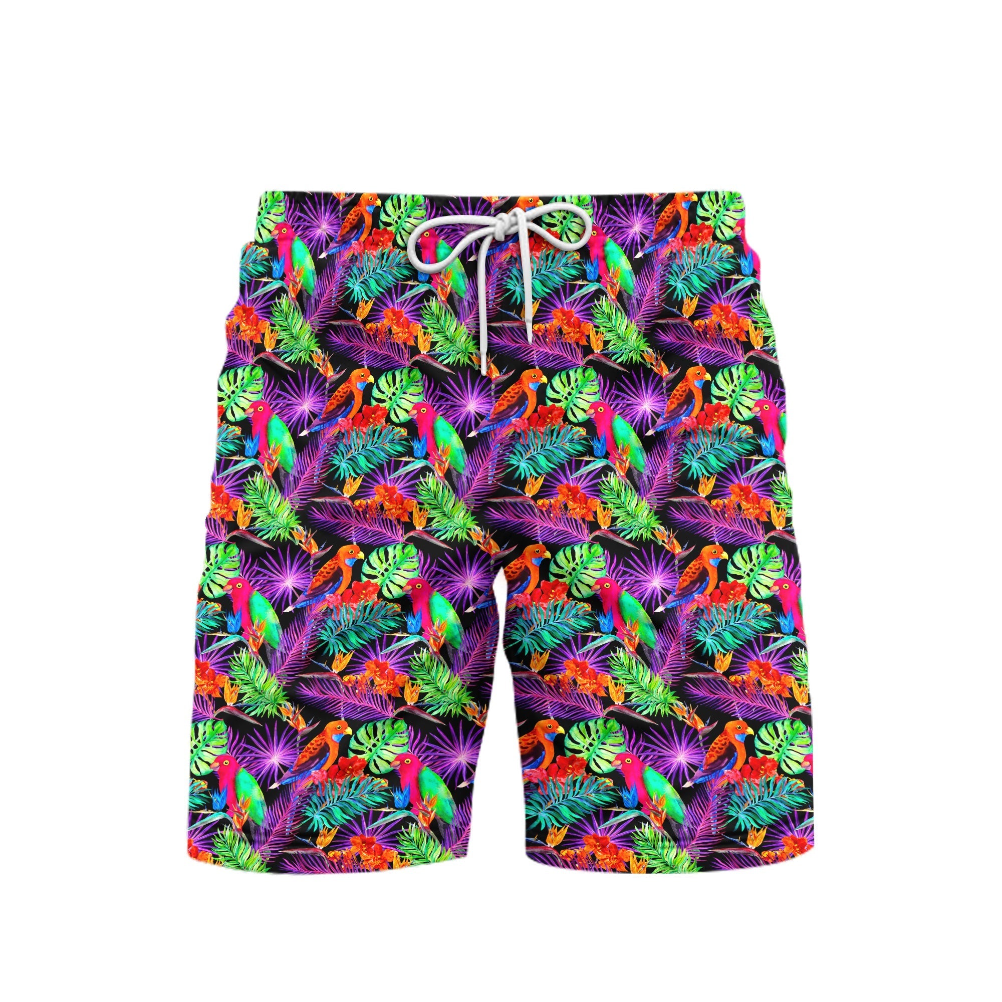 Colorful Parrot Tropical Beach Shorts For Men