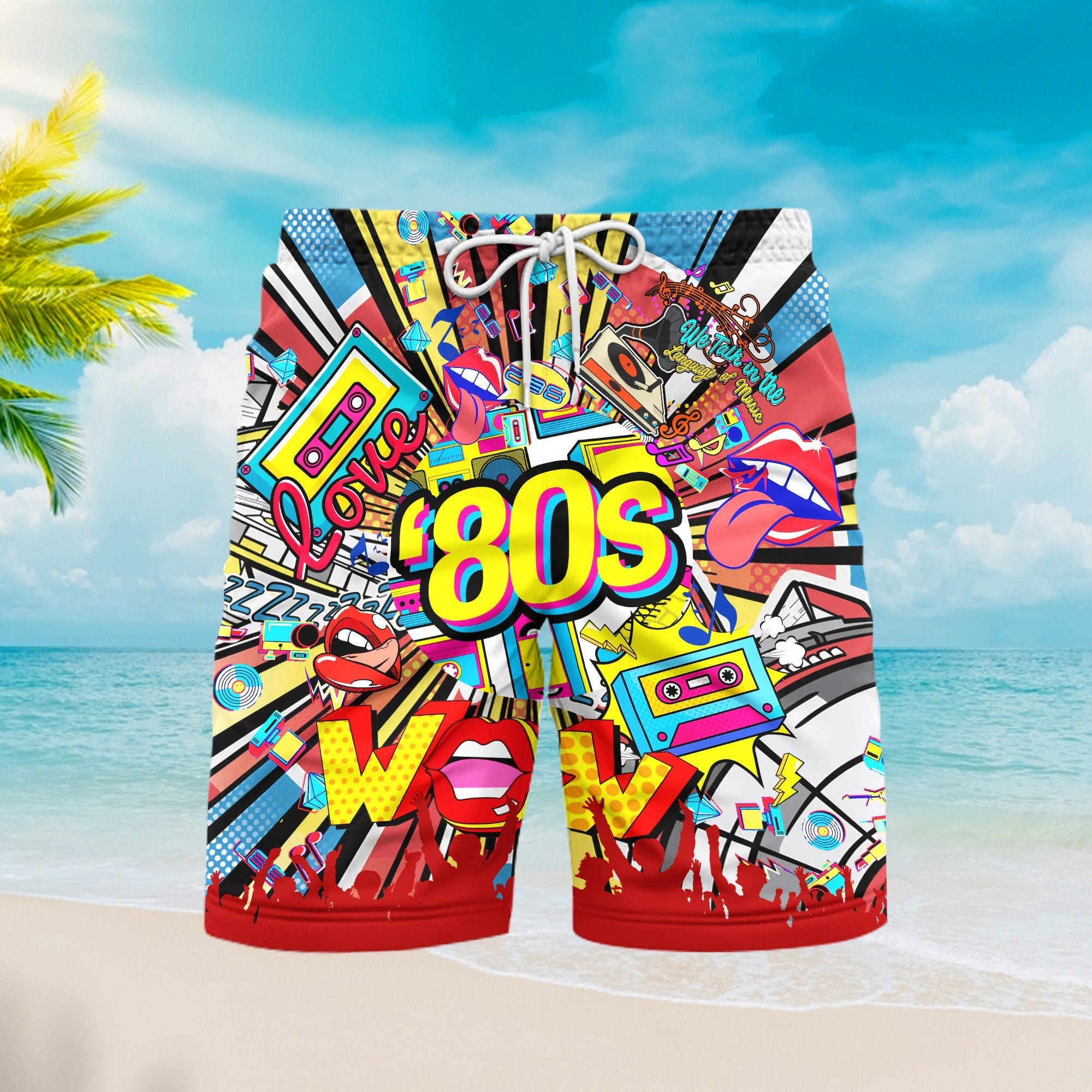 Life Is Better With 80s Music Party Beach Shorts For Men