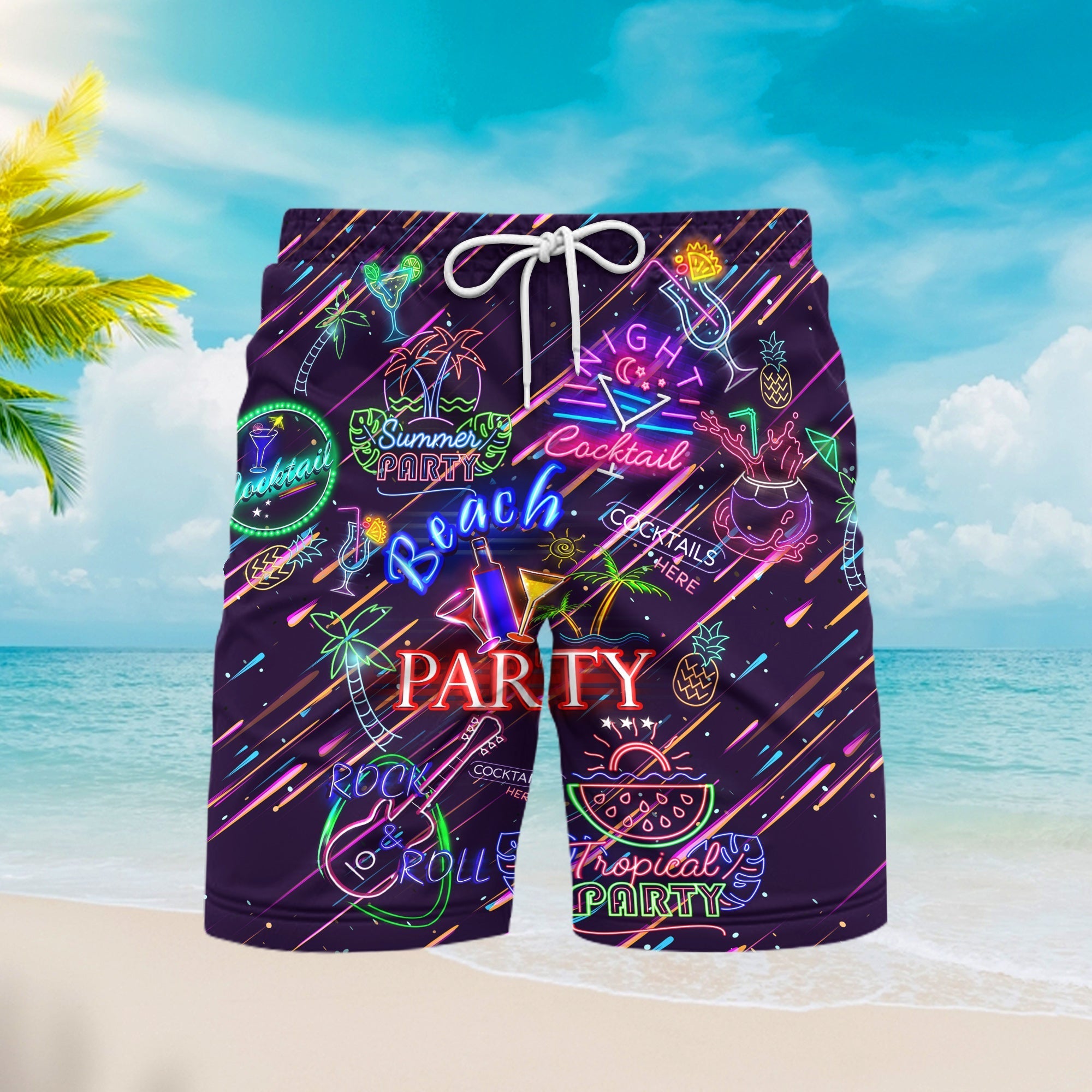 Lets Go To The Cocktail Beach Party Beach Shorts For Men