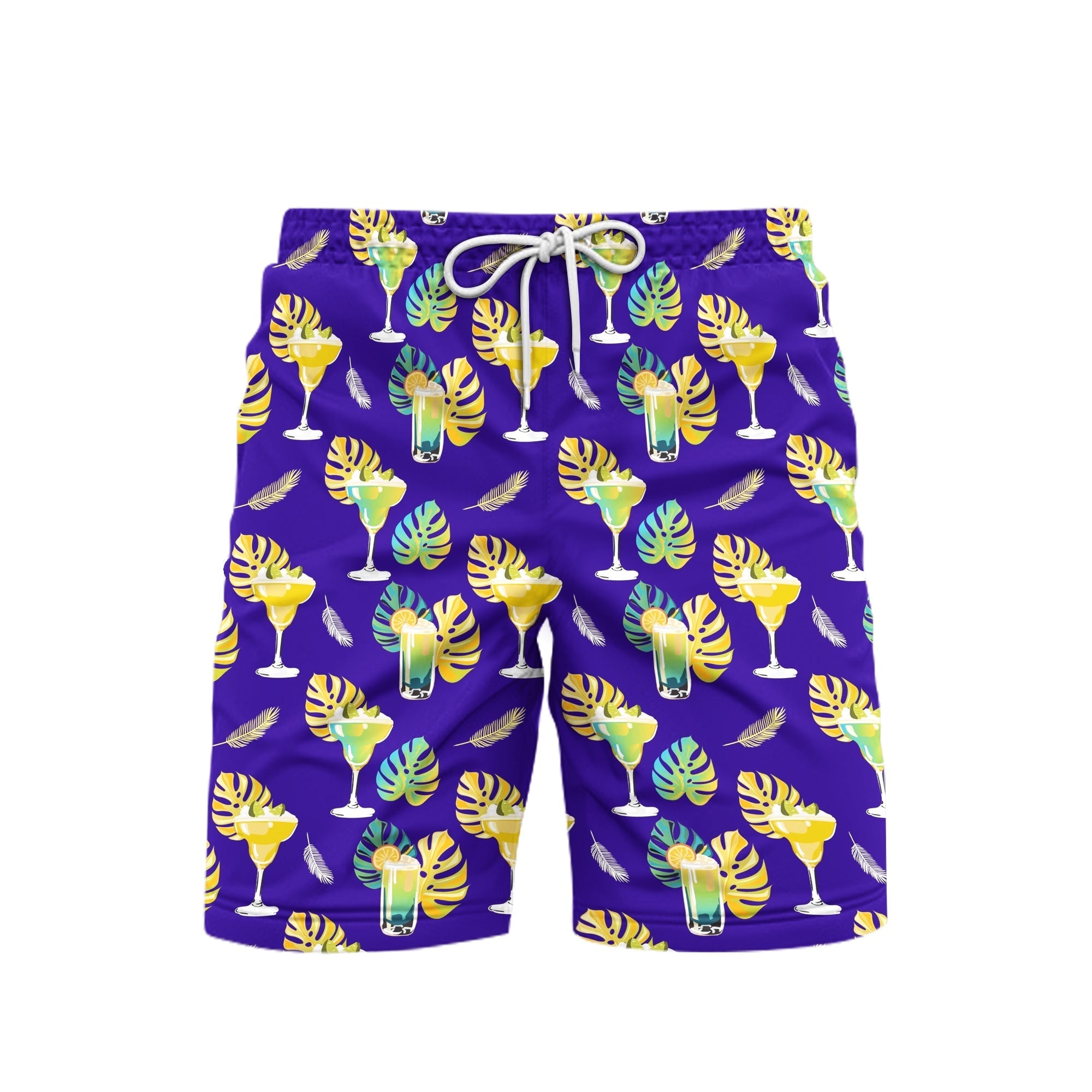 Margarita Tequila Leaf Purple Beach Shorts For Men