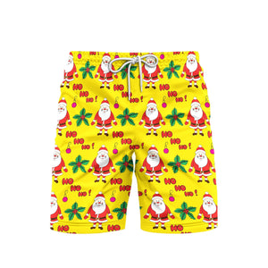 Yellow Christmas Let It Snow Beach Shorts For Men