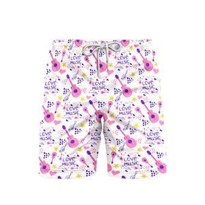 Love Music Country Guitar Beach Shorts For Men