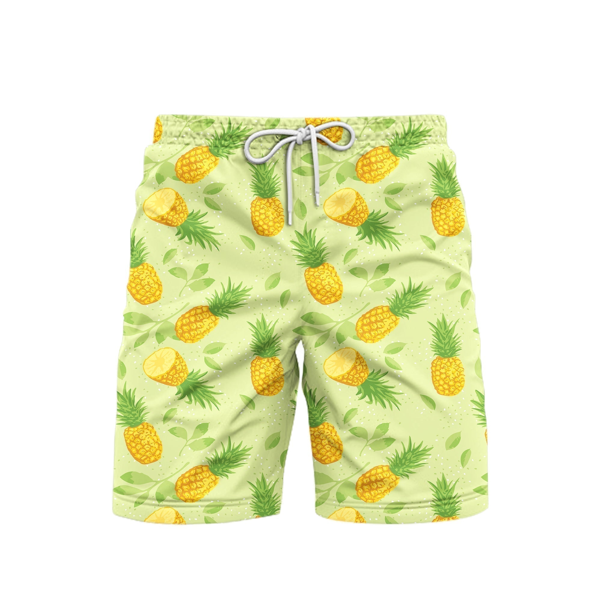 Summer Pineapples Pattern Beach Shorts For Men